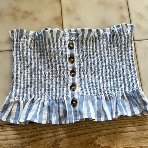 Womens blue and white tube top size -medium
